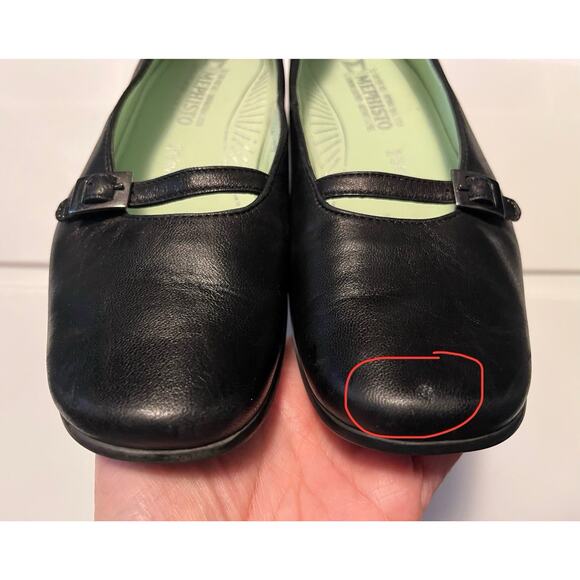 Mephisto Mary Jane Flats Women 7M Shoes Black Leather Slip On Comfort Loafers - Picture 2 of 11